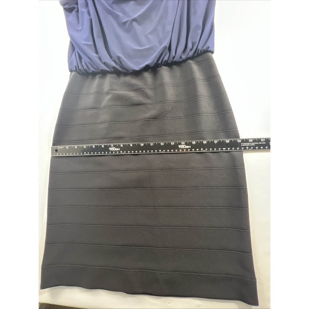 Joseph Ribkoff Navy Blue Black Sleeveless Bandage Skirt Dress Size 12 - Picture 9 of 13